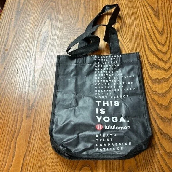 THIS IS YOGA Black and White Lululemon Tote - Picture 2 of 2